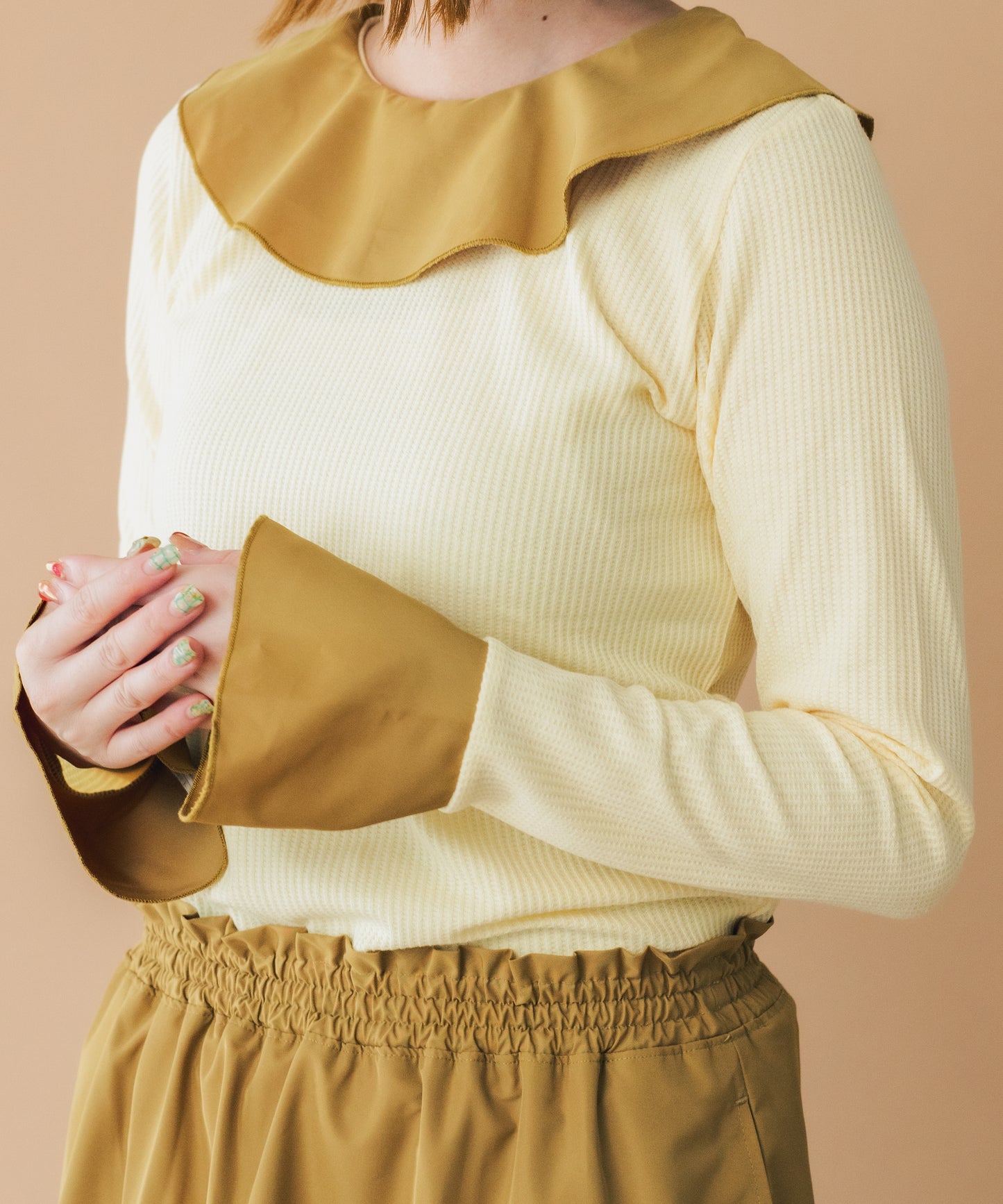 ラッフルカラー2wayカットソー ladies