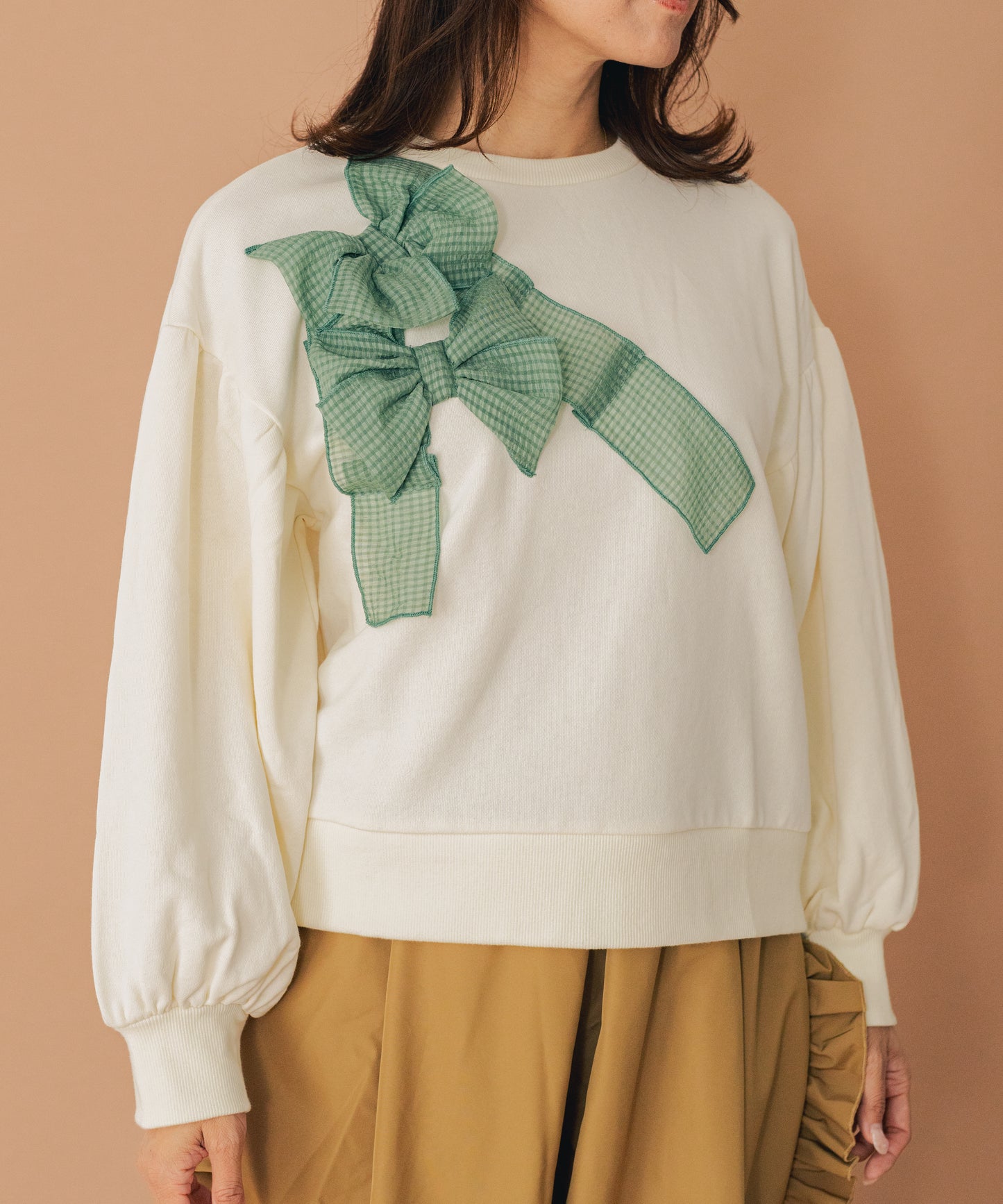 チェックリボントレーナー ladies