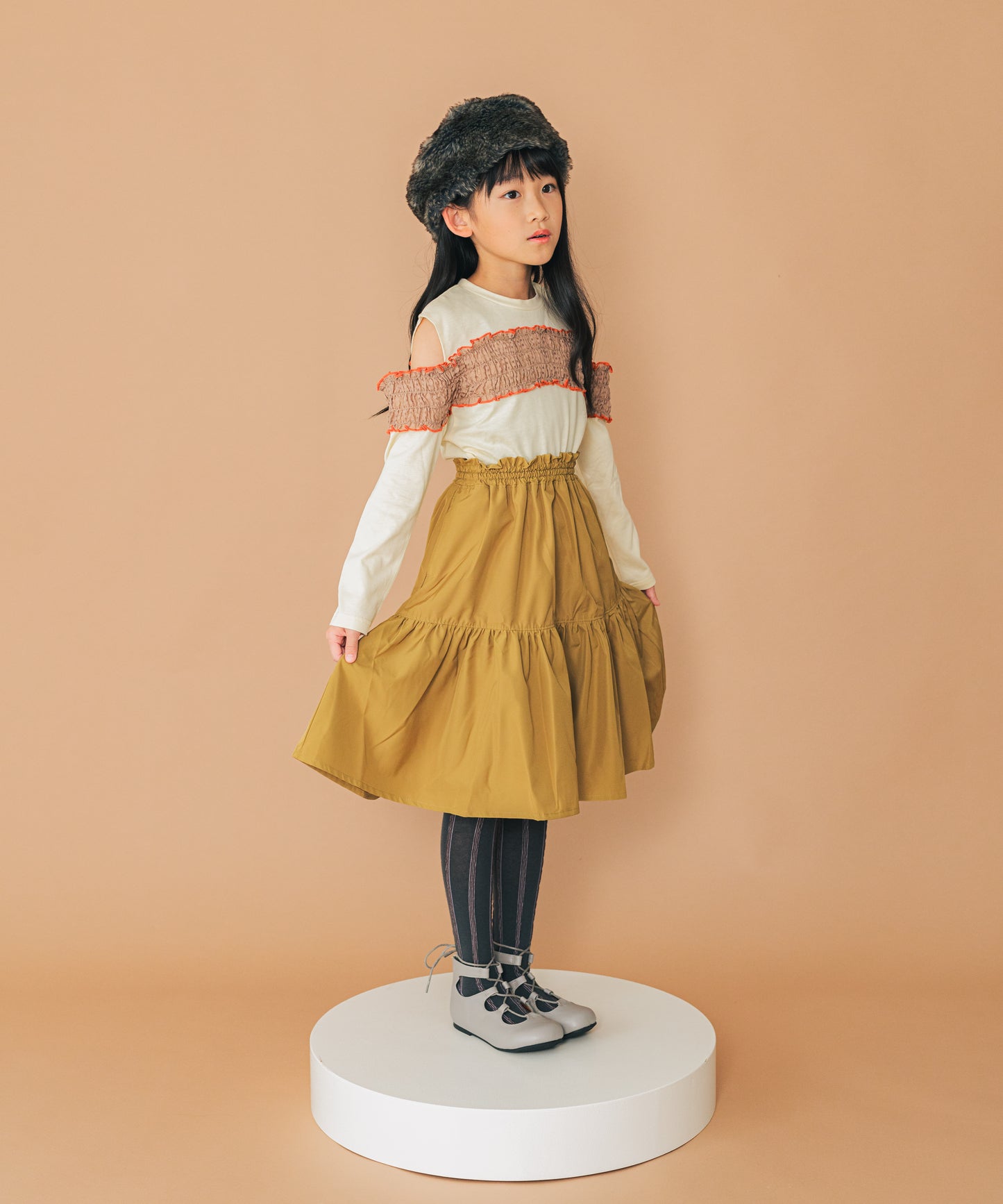 ウェーブシャーリングオフショルダーT
