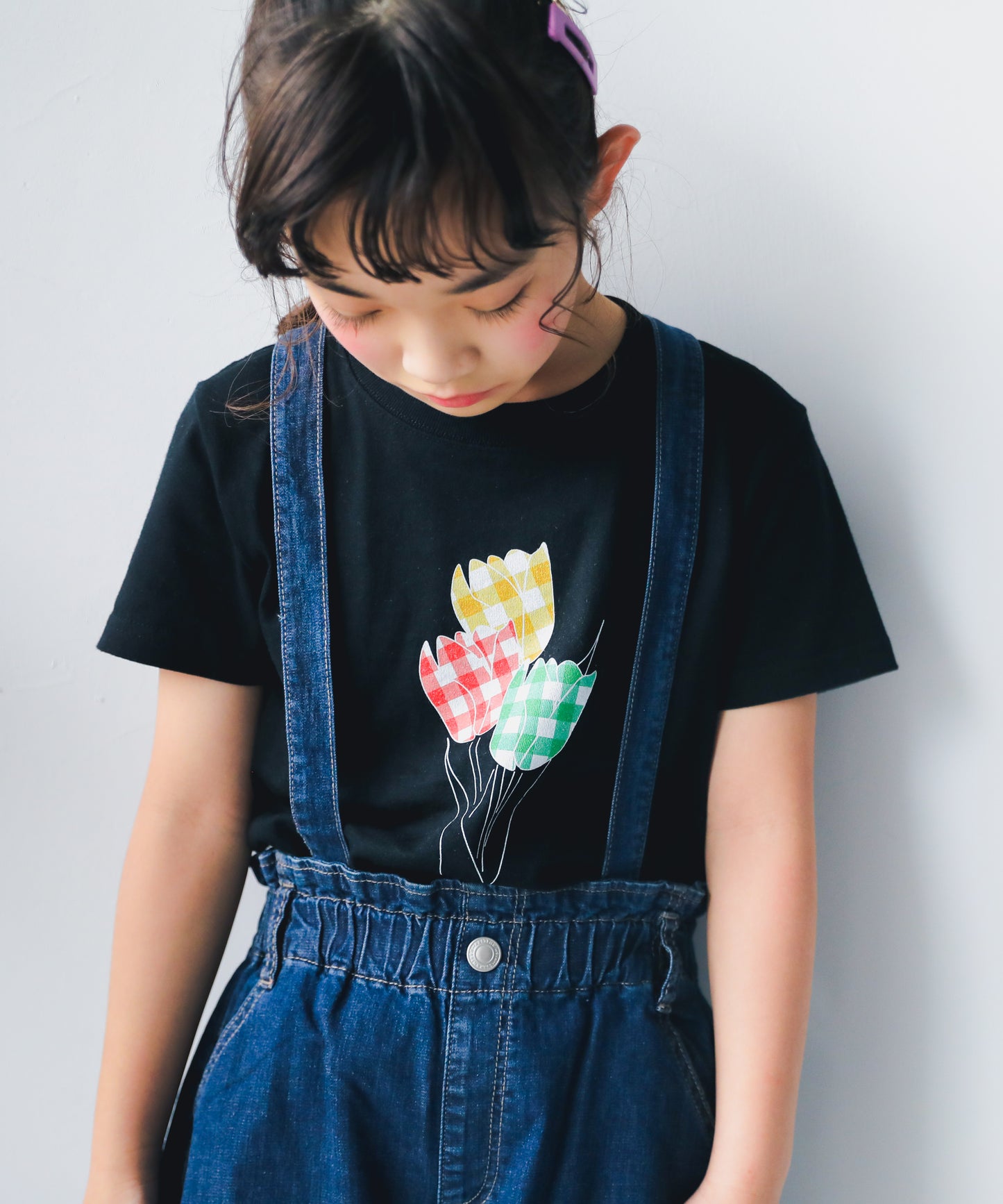 ギンガムチェックチューリップTシャツ