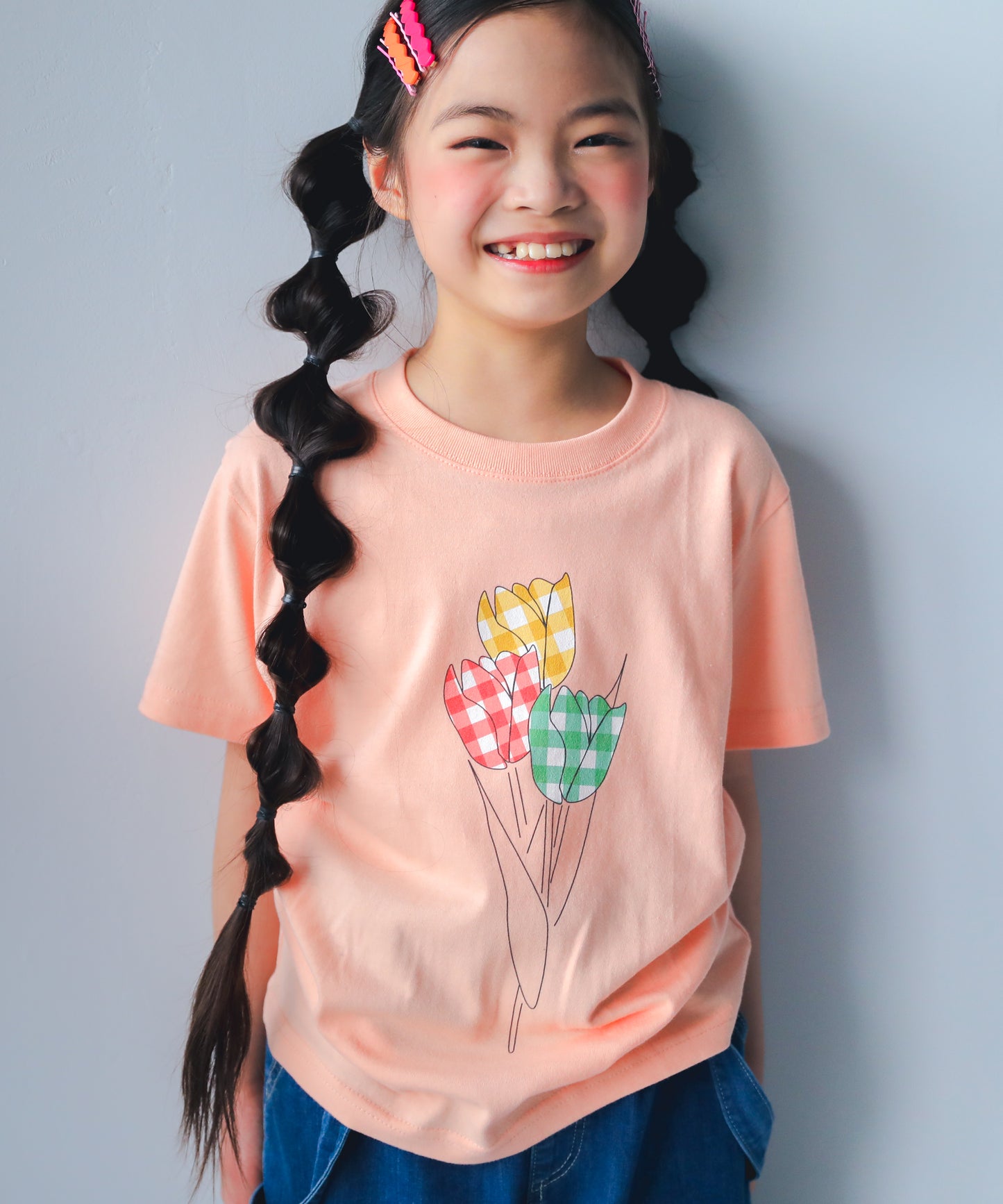 ギンガムチェックチューリップTシャツ