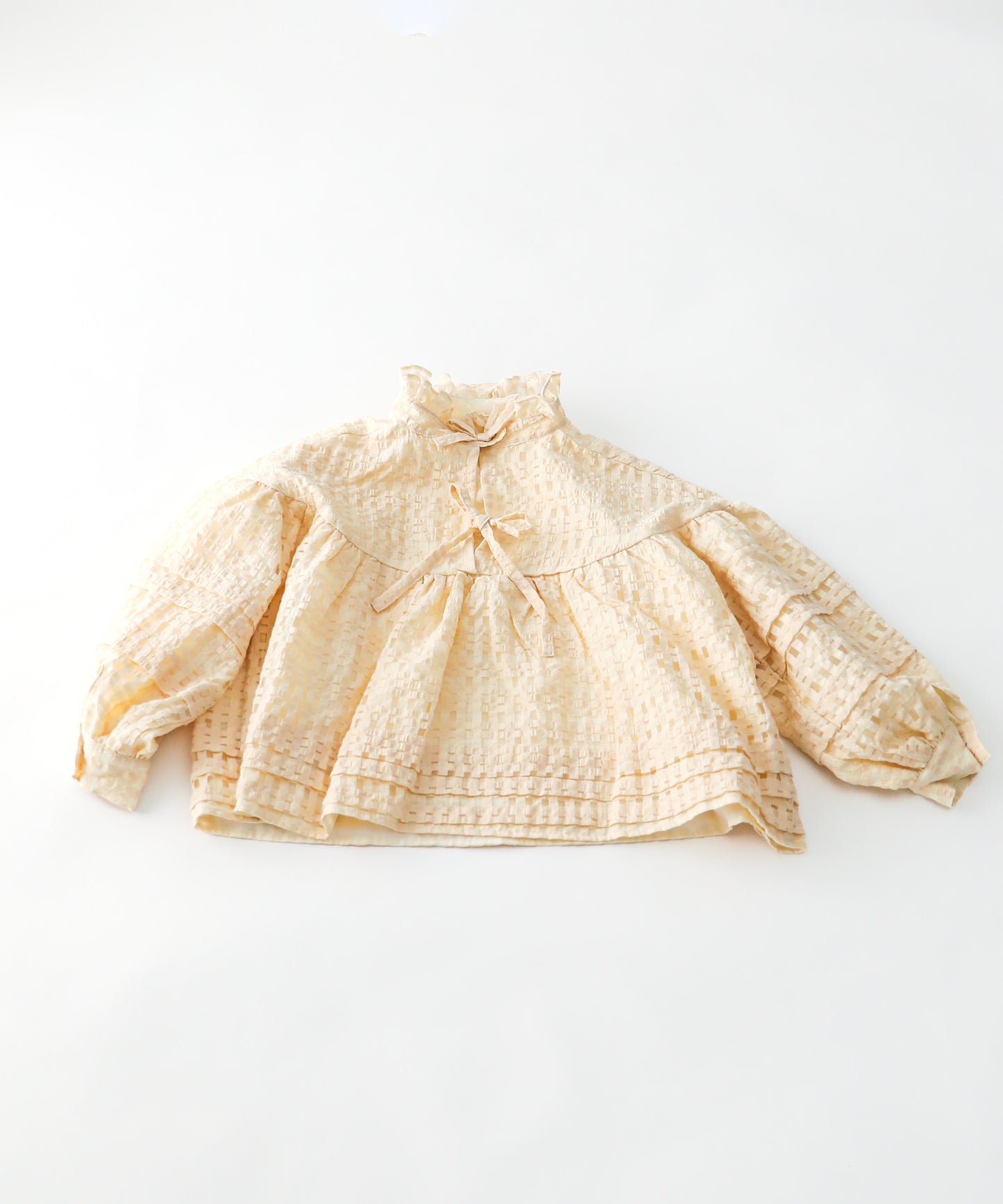 シースルーチェックバックリボンブラウス ladies