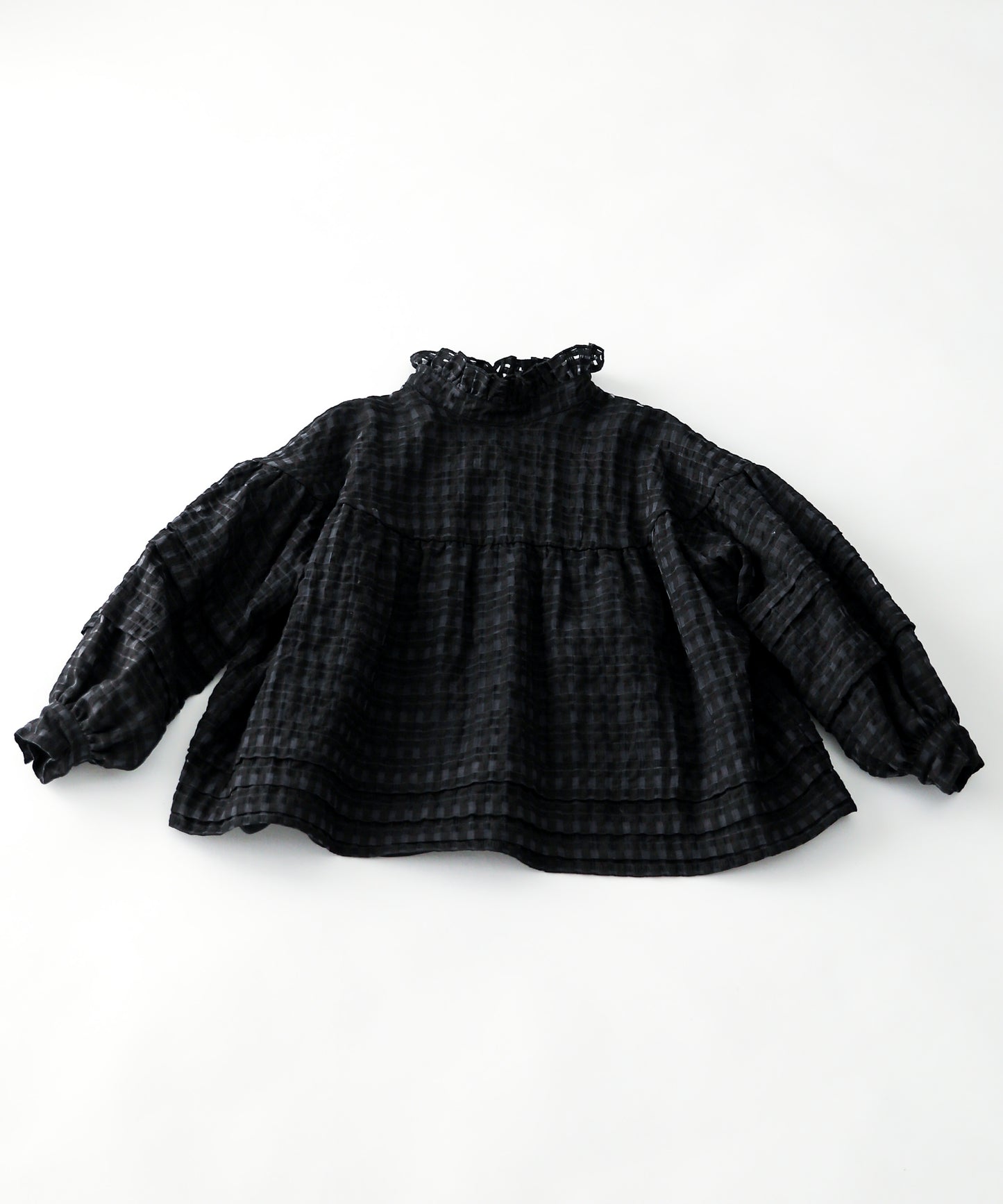 シースルーチェックバックリボンブラウス ladies