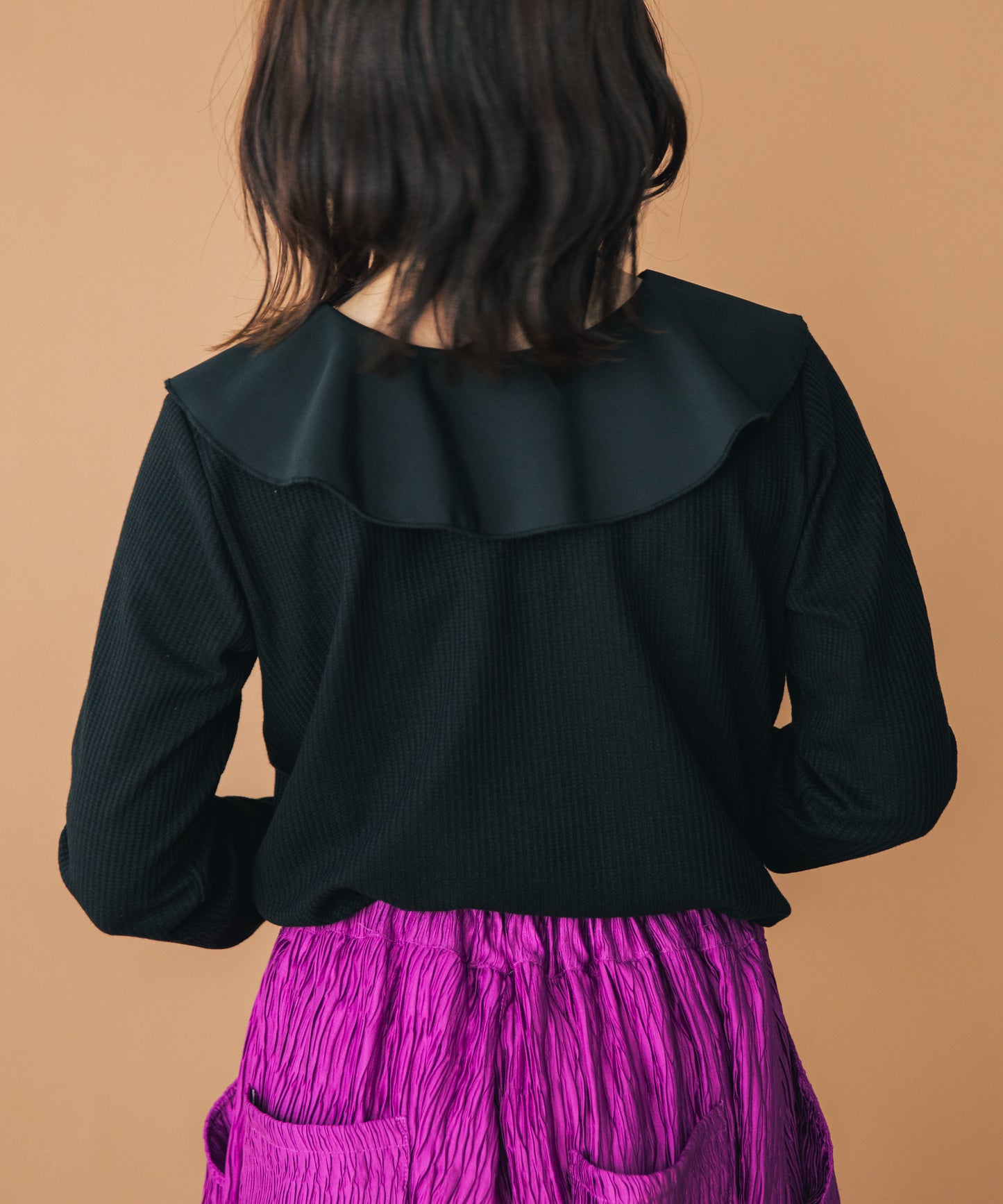 ラッフルカラー2wayカットソー ladies