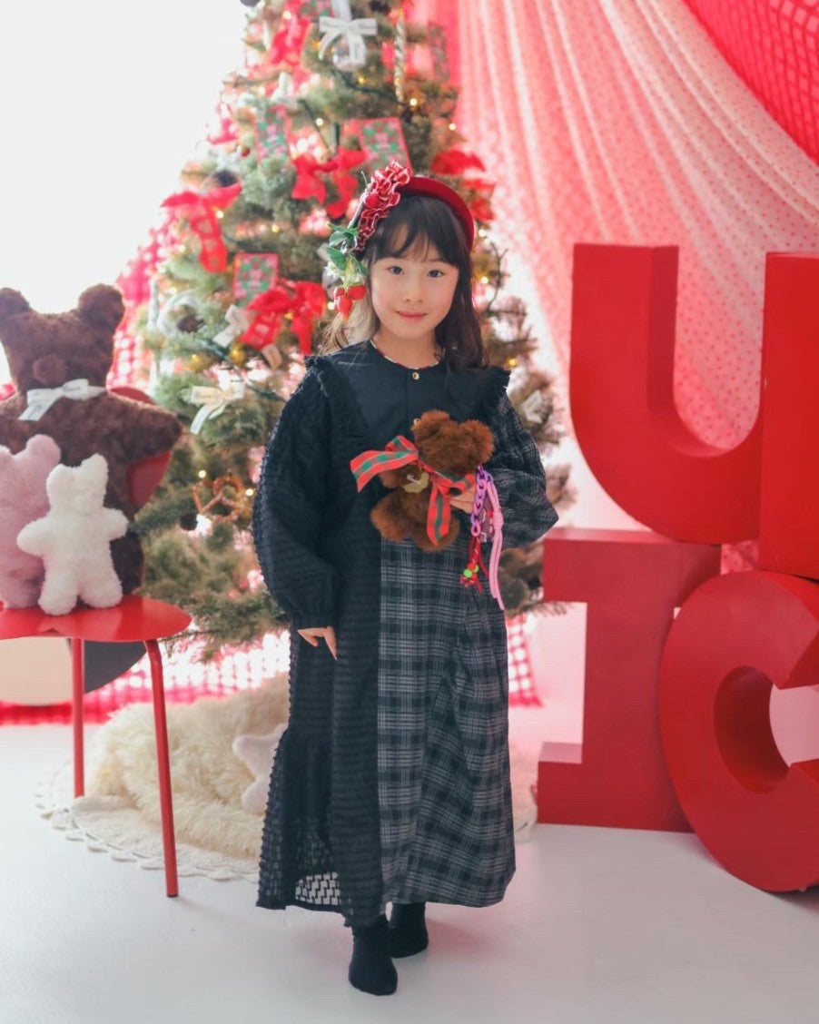 2ピースモノトーンチェック柄ワンピース [352-0104-1] – UNICA