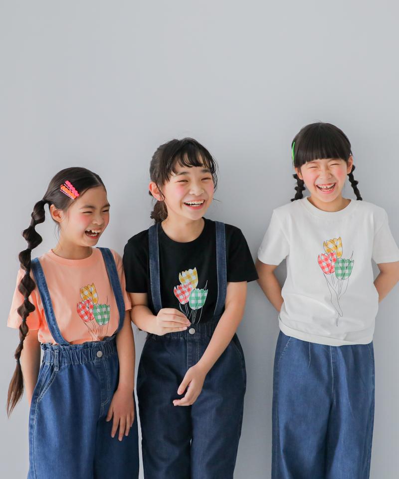ギンガムチェックチューリップTシャツ
