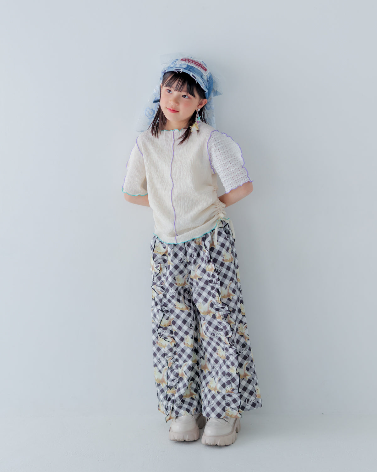 flyingcatフリルワイドパンツ [162-0903-1]