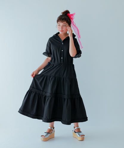 タックフリルティアードワンピース  ladies    [241-0101-2]