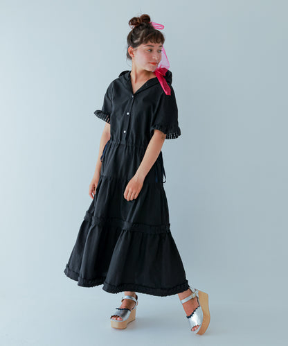 タックフリルティアードワンピース  ladies    [241-0101-2]