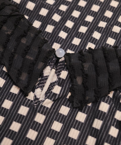 チェック柄コクーンワンピース  [243-0105-1]