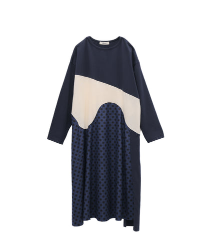 Aラインバイカラーワンピース  [243-0107-1]