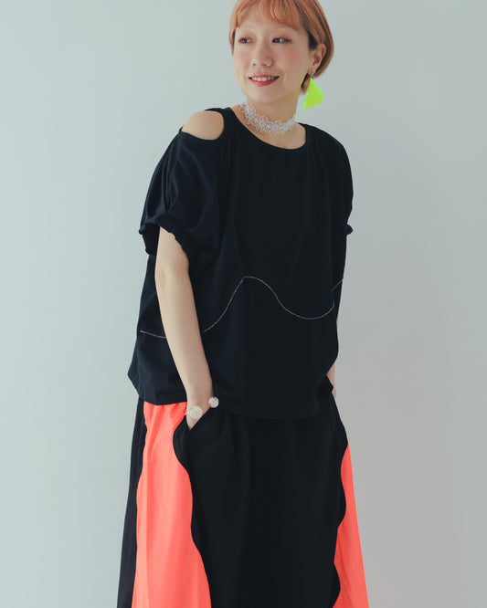 カットアウトタックスリーブT ladies  [251-1402-2]