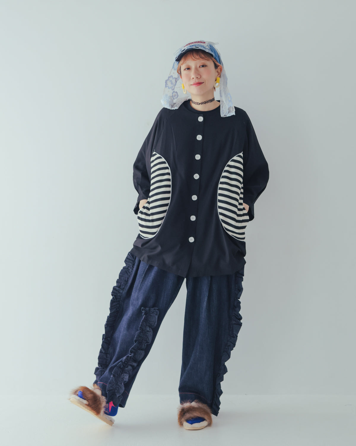 ユニカデニムフリルパンツ 　[062-0901-2]