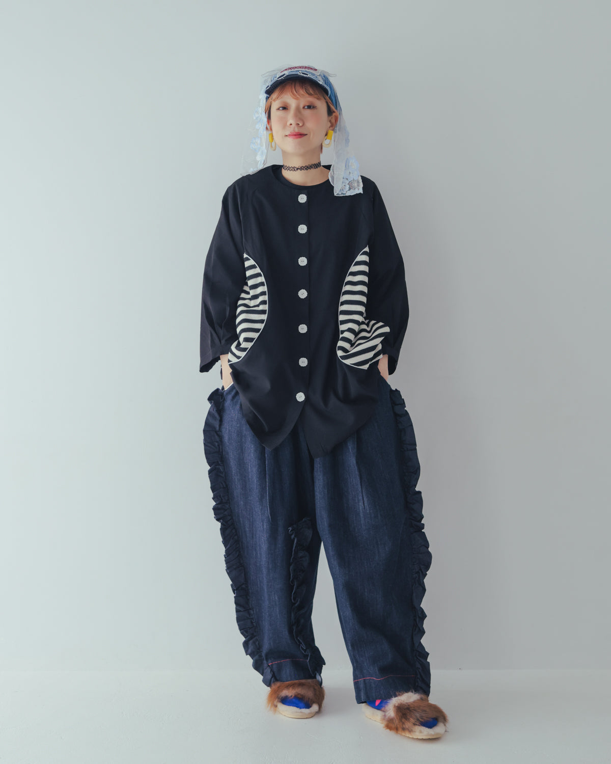 ユニカデニムフリルパンツ 　[062-0901-2]