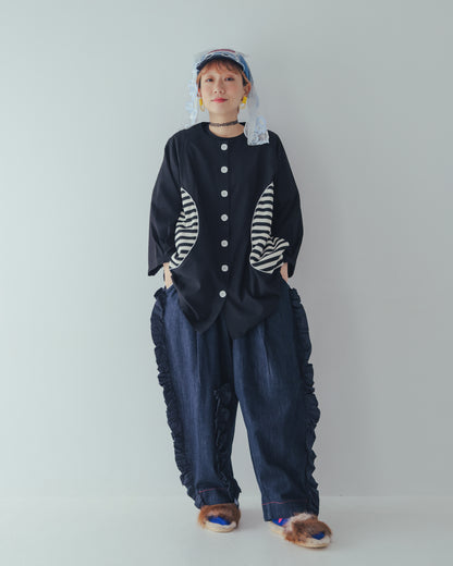 ユニカデニムフリルパンツ 　[062-0901-2]