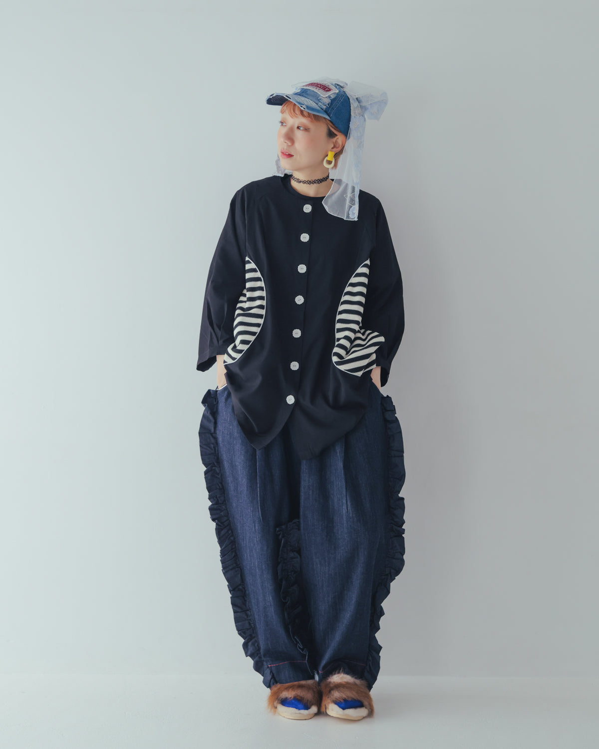 ユニカデニムフリルパンツ 　[062-0901-2]