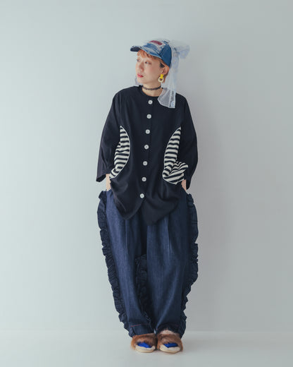 ユニカデニムフリルパンツ 　[062-0901-2]