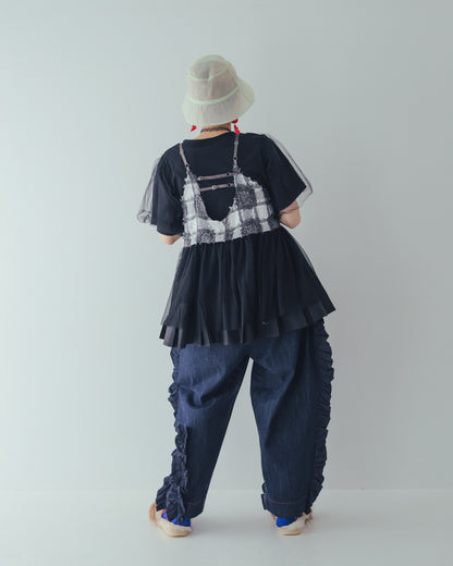 ユニカデニムフリルパンツ 　[062-0901-2]