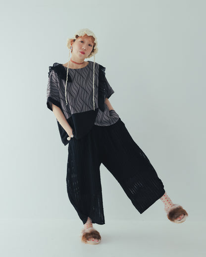 ウェーブライン切替カットソー  ladies  [251-0608-2]