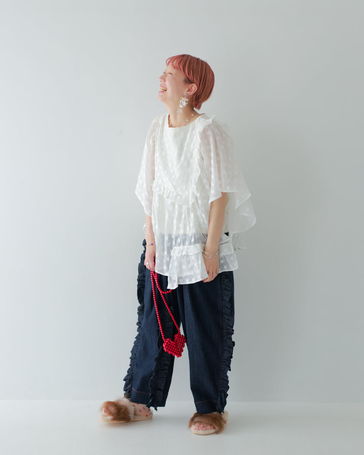 予約販売【再々販決定！】ユニカデニムフリルパンツ  [062-0901-2]