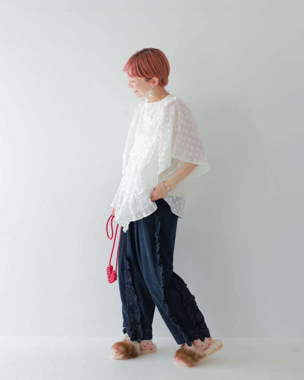 予約販売【再々販決定！】ユニカデニムフリルパンツ  [062-0901-2]