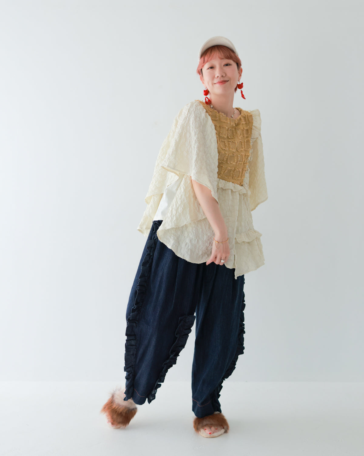 予約販売【再々販決定！】ユニカデニムフリルパンツ  [062-0901-2]