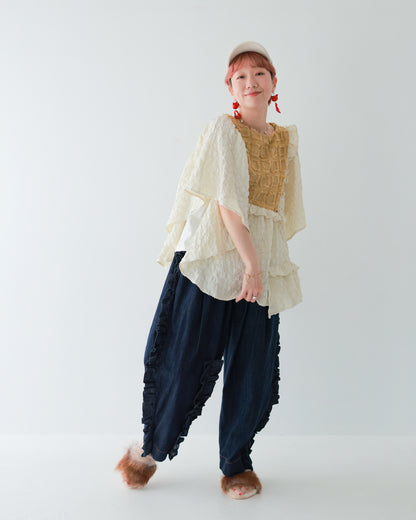 予約販売【再々販決定！】ユニカデニムフリルパンツ  [062-0901-2]