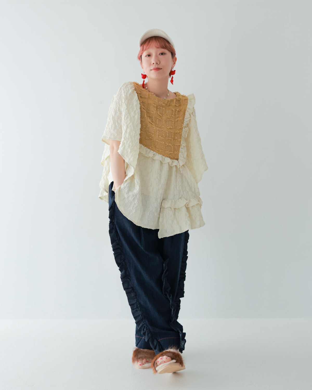 予約販売【再々販決定！】ユニカデニムフリルパンツ  [062-0901-2]