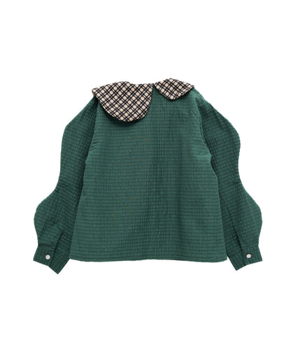 ウェービースリーブシルバーラインシャツ　 [243-0601-1]