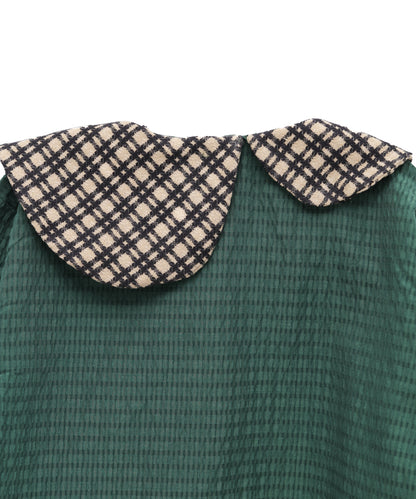 ウェービースリーブシルバーラインシャツ　 [243-0601-1]