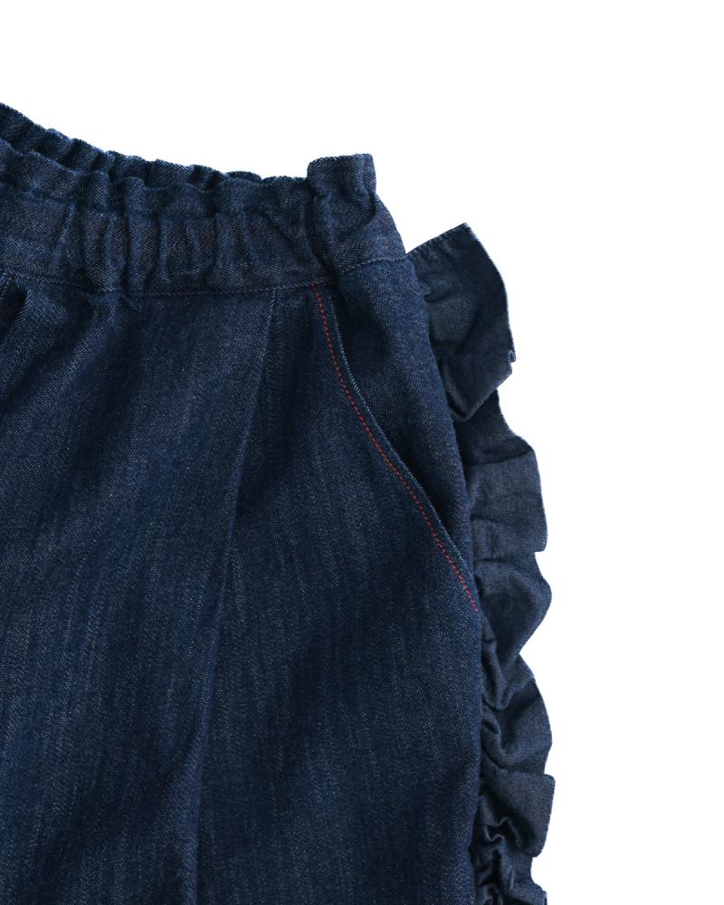 ユニカデニムフリルパンツ 　[062-0901-2]