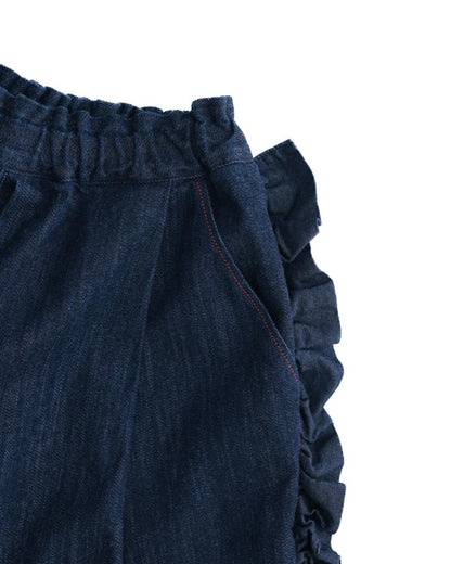 ユニカデニムフリルパンツ 　[062-0901-2]