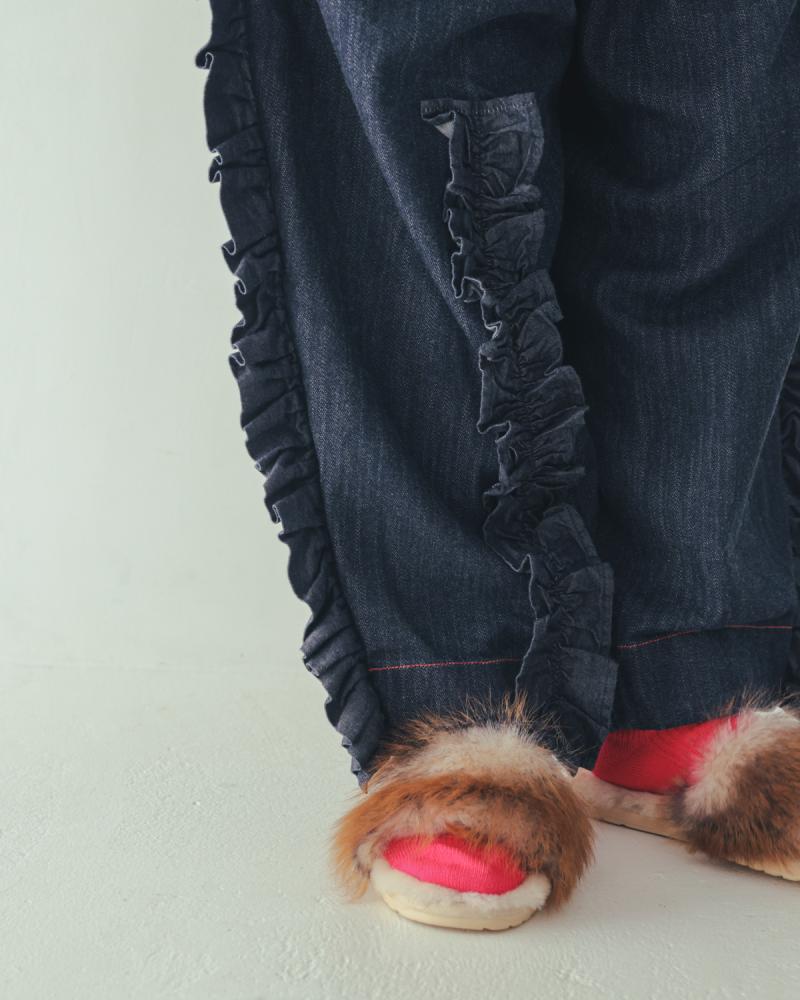 ユニカデニムフリルパンツ 　[062-0901-2]