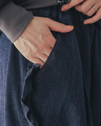 ユニカデニムフリルパンツ 　[062-0901-2]