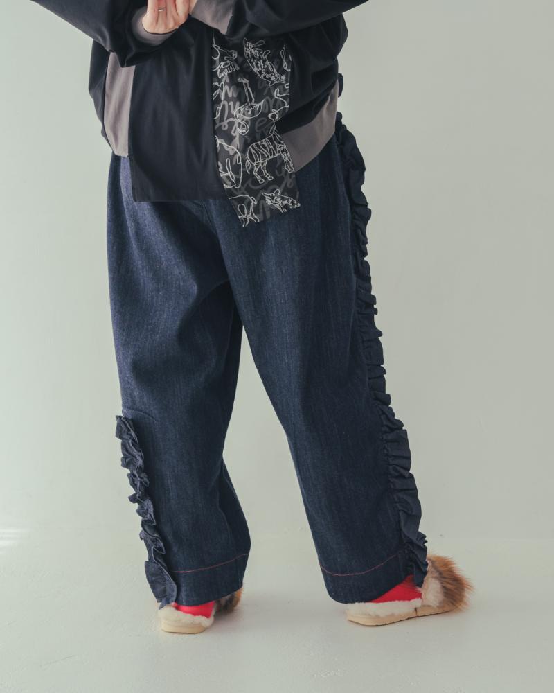 ユニカデニムフリルパンツ 　[062-0901-2]