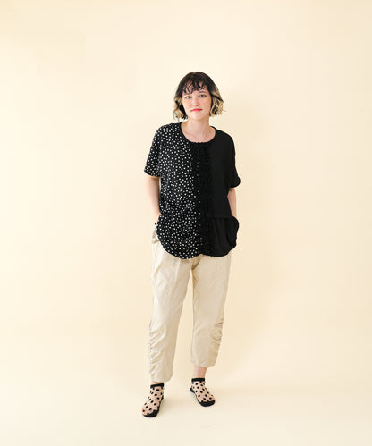 ドッキングフリルドットブラウス ladies  [251-0601-2]