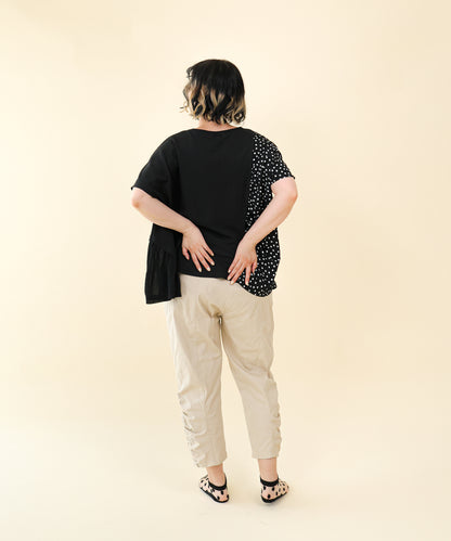 ドッキングフリルドットブラウス ladies  [251-0601-2]