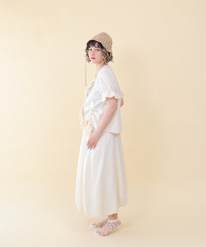 ドロストフリルカーデブラウス ladies  [251-0610-2]