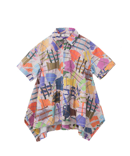 アートプリント柄Bigシャツ  [251-0611-1]