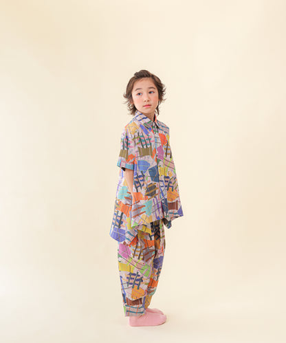 アートプリント柄Bigシャツ  [251-0611-1]