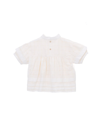 シアーチェックヘムブラウス ladies  [251-0604-2]