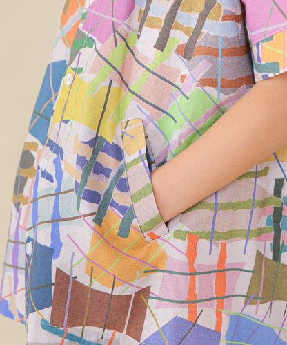 アートプリント柄Bigシャツ  [251-0611-1]