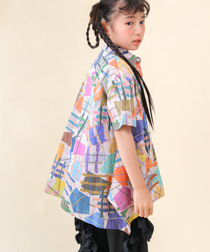 アートプリント柄Bigシャツ  [251-0611-1]