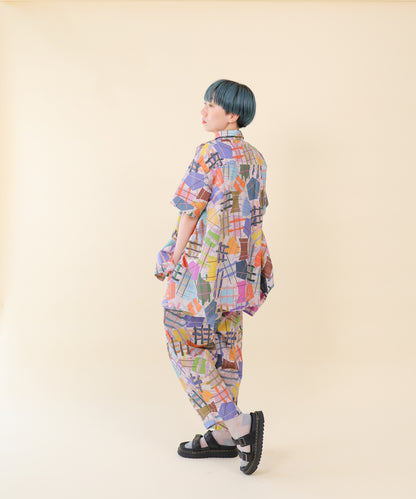 アートプリント柄Bigシャツ  [251-0611-2]