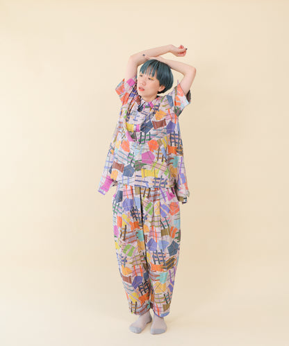 アートプリント柄Bigシャツ  [251-0611-2]