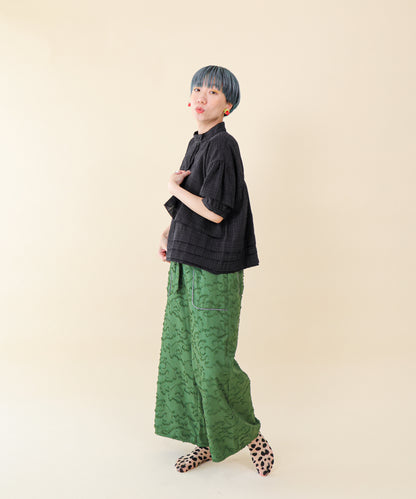 シアーチェックヘムブラウス ladies  [251-0604-2]