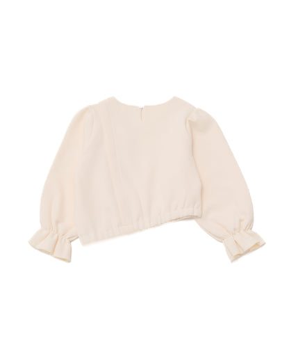 アシメサイドリボン付きダンボールニットカットソー　[243-0702-1]