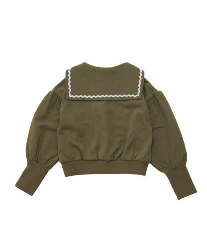 セーラーカラーアームウォーマー風トレーナー　[243-0705-1]