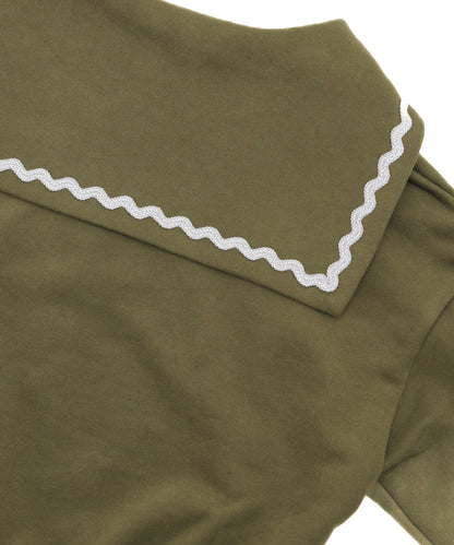 セーラーカラーアームウォーマー風トレーナー　[243-0705-1]