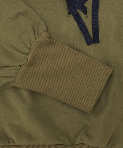 セーラーカラーアームウォーマー風トレーナー　[243-0705-1]